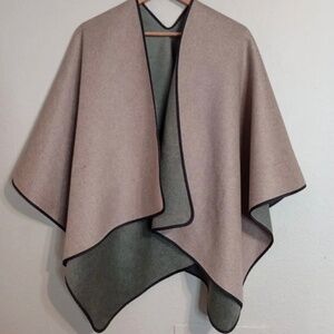 Beryll cashmere wool blend reversible poncho cape made in USA